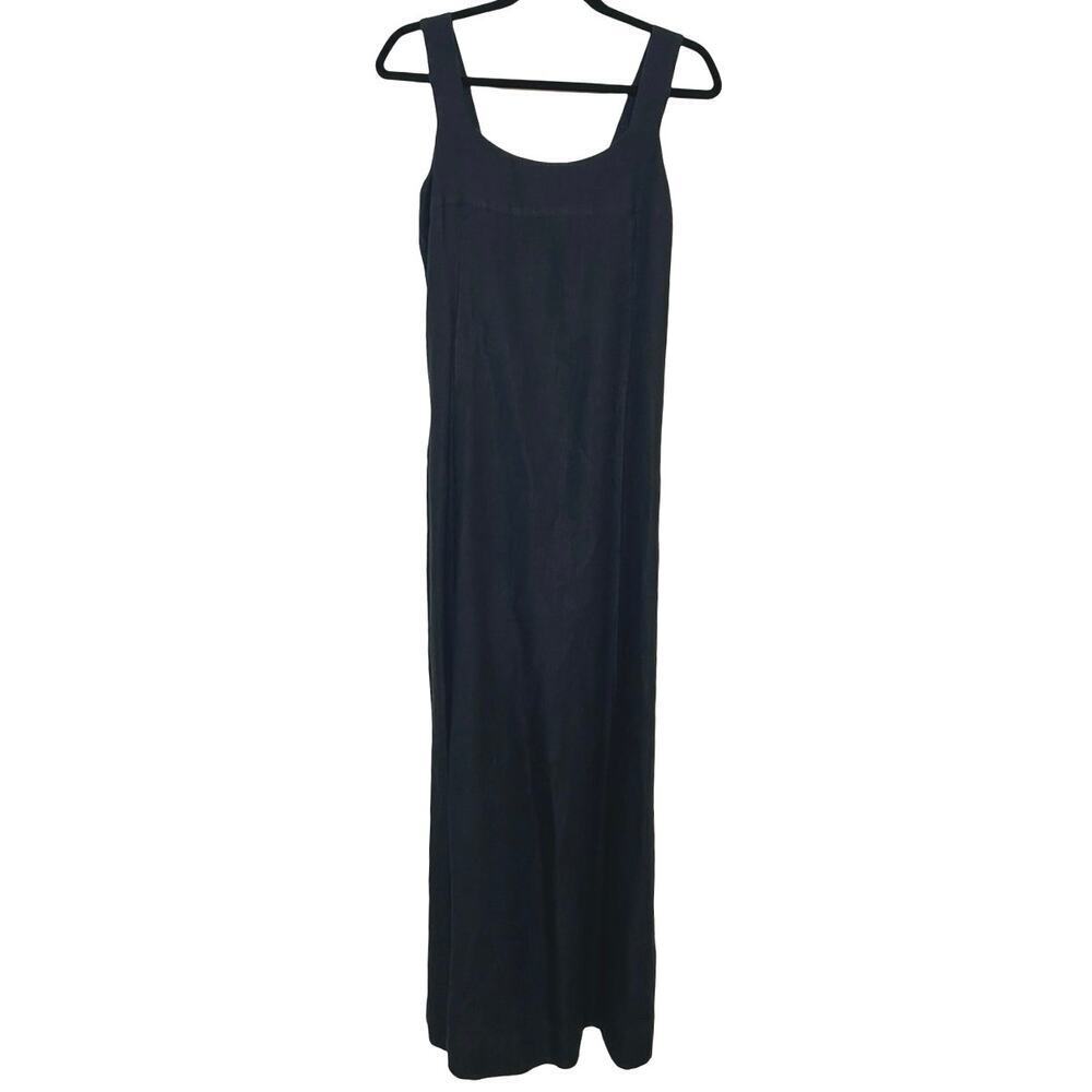J Jill Women’s Sleeveless 100% Linen Maxi Dress Black Size 4